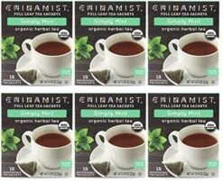 Coffee Series Store 34 China Mist - Simply Mint Herbal Full Leaf Tea Sachet, 15 Count Box - Biodegradable And Individually Wrapped (6 Pack)
