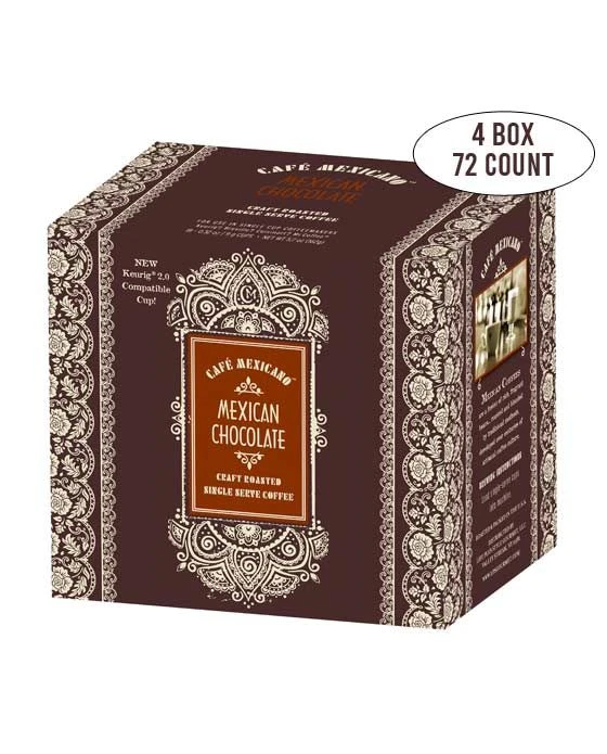 Cafe Mexicano Mexican Chocolate Coffee KCups, 4/18ct (Total 72 Cups) 1 Cafe Mexicano Mexican Chocolate Coffee KCups, 4/18ct (Total 72 Cups)