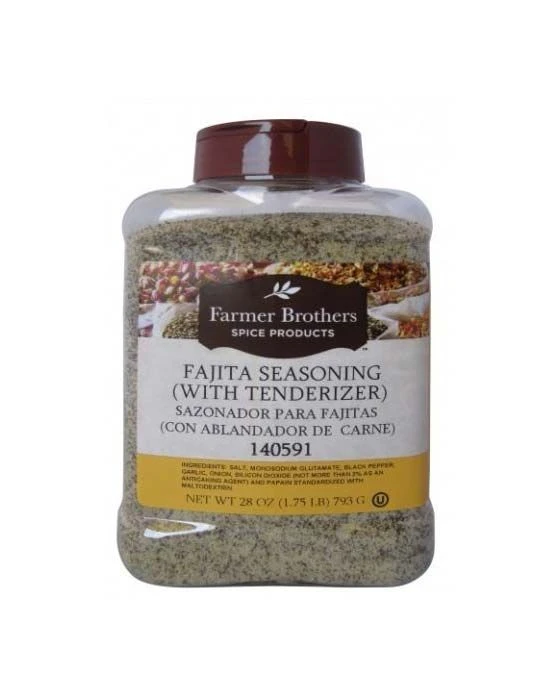 Farmer Brothers Fajita Seasoning (With Tenderizer), 1.75 Lb Bottle 1 Farmer Brothers Fajita Seasoning (With Tenderizer), 1.75 Lb Bottle