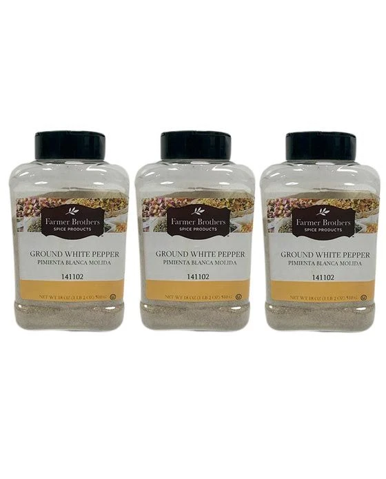 Farmer Brothers Ground White Pepper (3 Bottles/1 Lb 2 Oz Ea.) 1 Farmer Brothers Ground White Pepper (3 Bottles/1 Lb 2 Oz Ea.)