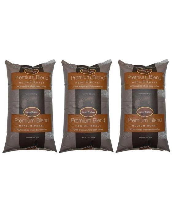 Farmer Brothers Medium Roast 100% Arabica Bean (3 Bags/5 Lbs Ea.) 1 Farmer Brothers Medium Roast 100% Arabica Bean (3 Bags/5 Lbs Ea.)