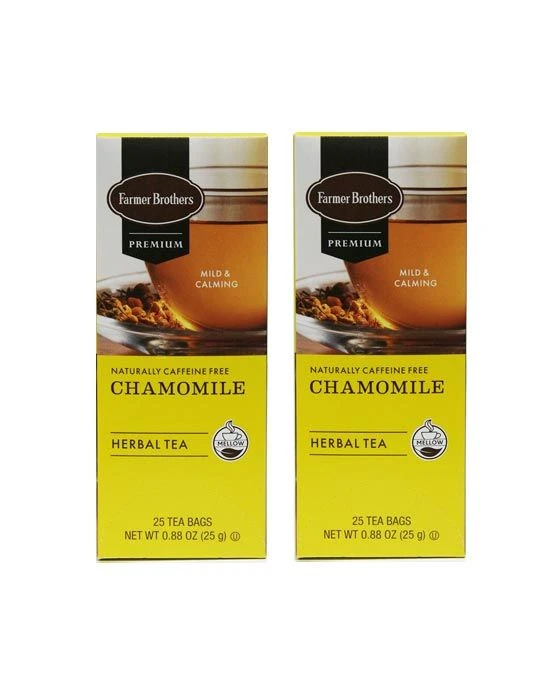 Farmer Brothers Premium: Chamomile Hot Tea, 2/25 Ct Tea Boxes 1 Farmer Brothers Premium: Chamomile Hot Tea, 2/25 Ct Tea Boxes