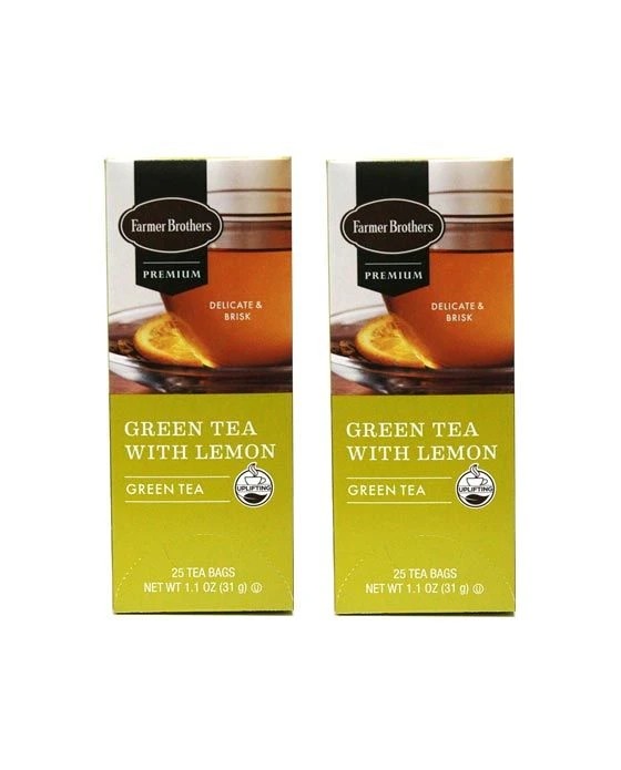 Farmer Brothers Premium: Green Tea With Lemon, 2/25 Ct Tea Boxes 1 Farmer Brothers Premium: Green Tea With Lemon, 2/25 Ct Tea Boxes