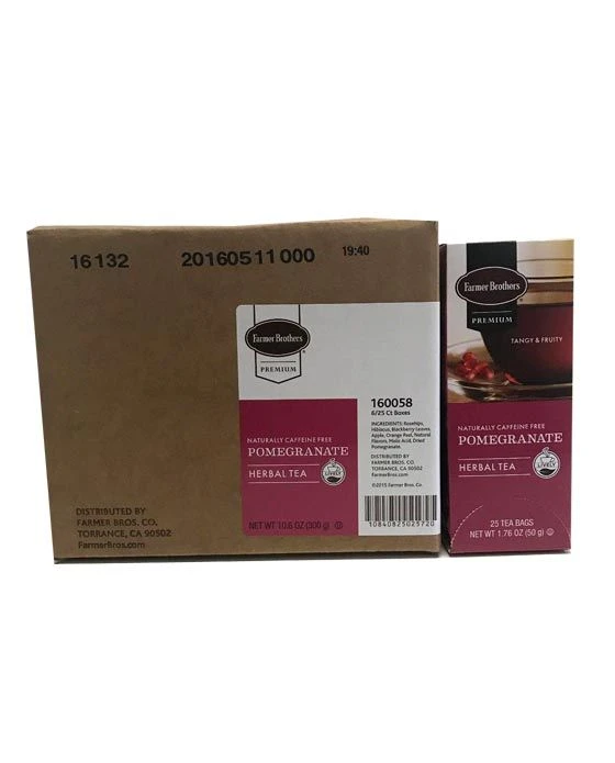 Farmer Brothers Premium: Pomegranate Hot Tea, 6/25 Ct Tea Boxes 1 Farmer Brothers Premium: Pomegranate Hot Tea, 6/25 Ct Tea Boxes