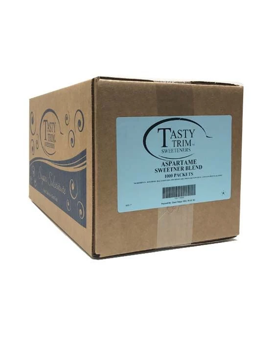 Tasty Trim Aspartame (Blue Sugar Substitute), 1 Box (1,000 Packets) 1 Tasty Trim Aspartame (Blue Sugar Substitute), 1 Box (1,000 Packets)