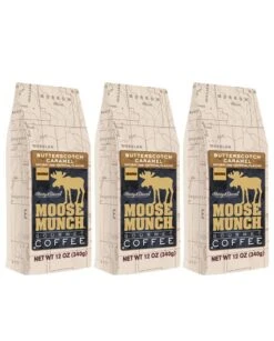 Harry & David Moose Munch Butterscotch Caramel Ground Gourmet Coffee 3 Bags (12 Oz Each)