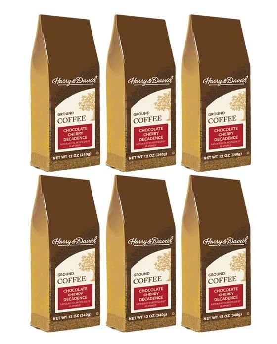 Harry & David Chocolate Cherry Decadence Coffee, 6 Bags (12 Oz Each) 1 Harry & David Chocolate Cherry Decadence Coffee, 6 Bags (12 Oz Each)