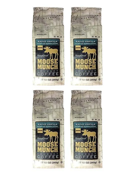Harry & David Maple Vanilla Moose Munch Gourmet Coffee 4 Bags 1 Harry & David Maple Vanilla Moose Munch Gourmet Coffee 4 Bags