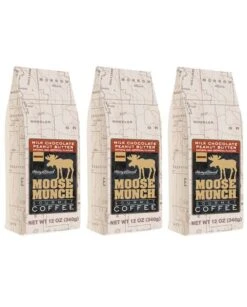 Harry & David Moose Munch Milk Chocolate Peanut Butter Ground Gourmet Coffee 3 Bags