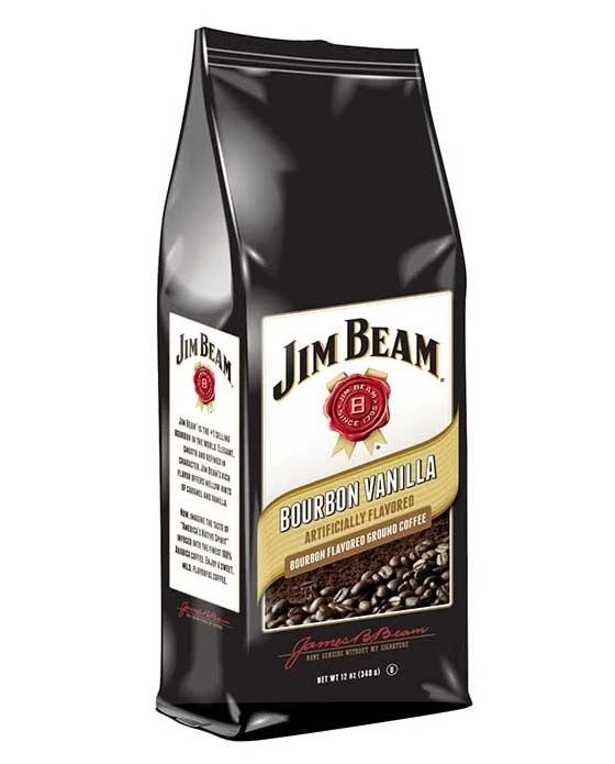 Jim Beam Bourbon Vanilla Bourbon Flavored Ground Coffee, 1 Bag (12 Oz) 1 Jim Beam Bourbon Vanilla Bourbon Flavored Ground Coffee, 1 Bag (12 Oz)
