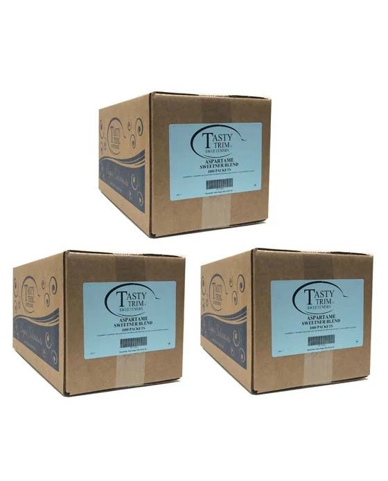 Tasty Trim Aspartame (Blue Sugar Substitute), 3 Boxes (1,000 Packets Ea.) 1 Tasty Trim Aspartame (Blue Sugar Substitute), 3 Boxes (1,000 Packets Ea.)
