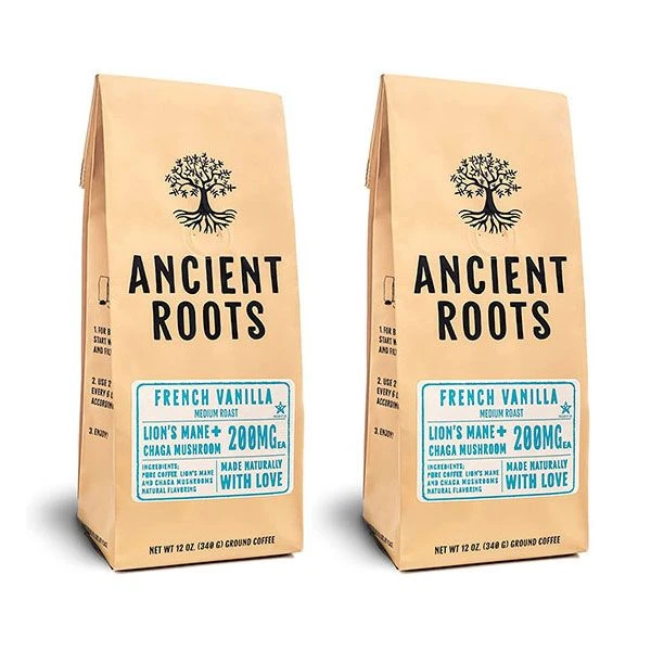 Ancient Roots French Vanilla Flavored Mushroom Coffee By Corim Premium Blends 2/12 Oz Bags 1 Ancient Roots French Vanilla Flavored Mushroom Coffee By Corim Premium Blends 2/12 Oz Bags