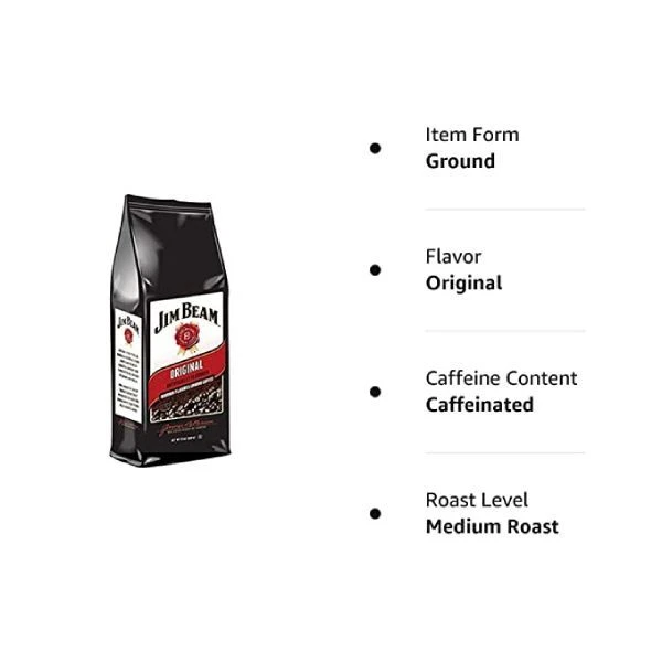 Jim Beam Original Bourbon Flavored Ground Coffee, 2 Bags (12 Oz Ea.) 2 Jim Beam Original Bourbon Flavored Ground Coffee, 2 Bags (12 Oz Ea.) - Image 2