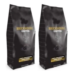 Brickhouse Ground Coffee, BRICKHOUSE Blend: 100% Colombian Dark Roast, 2/12 Oz Bags