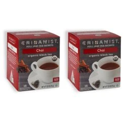 Coffee Series Store 28 China Mist - Chai Organic Black Full Leaf Tea Sachet, 2 Boxes 15 Count Each