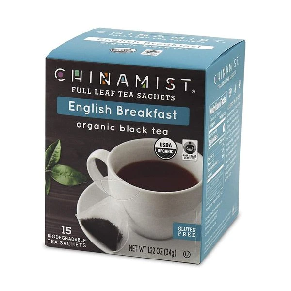 China Mist - English Breakfast Organic Black Full Leaf Tea Sachet, 4 Boxes 15 Count Each 2 China Mist - English Breakfast Organic Black Full Leaf Tea Sachet, 4 Boxes 15 Count Each - Image 2