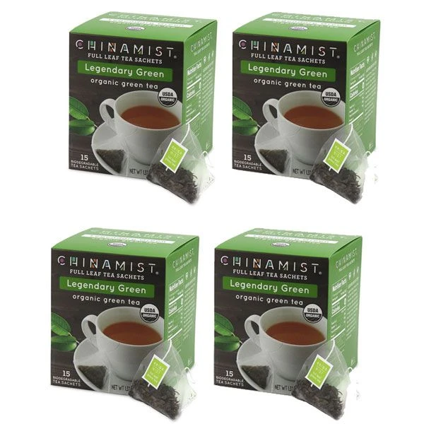 China Mist - Legendary Green Organic Black Full Leaf Tea Sachet, 4 Boxes 15 Count 1 China Mist - Legendary Green Organic Black Full Leaf Tea Sachet, 4 Boxes 15 Count