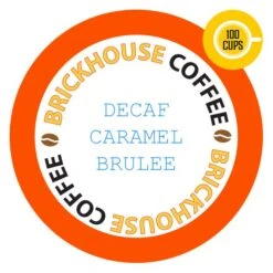 Brickhouse Single Serve Coffee, Decaf Caramel Brulee, 100 Count