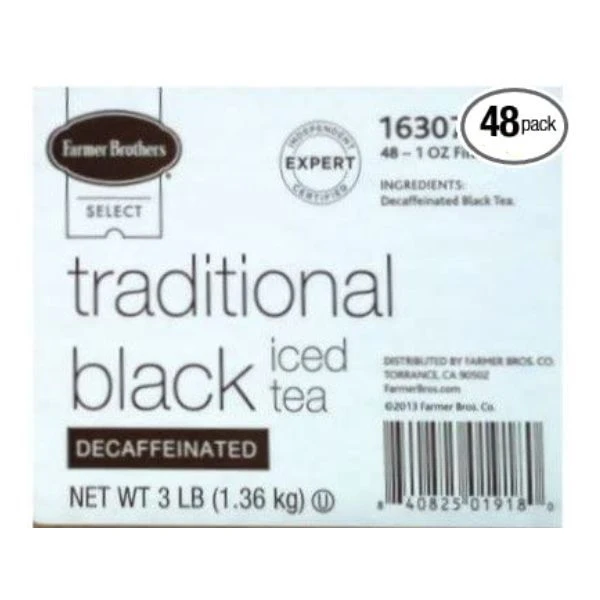 Farmer Brothers Black Iced Tea Decaffeinated, 48-1 OZ Filter Packs 1 Farmer Brothers Black Iced Tea Decaffeinated, 48-1 OZ Filter Packs