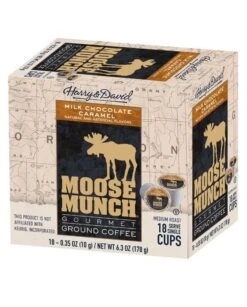 Harry & David Milk Chocolate Caramel Moose Munch Single-Serve Coffee 2/18 Count 6 Harry & David Milk Chocolate Caramel Moose Munch Single-Serve Coffee 2/18 Count -Coffee Series Store harry david milk chocolate caramel moose munch single serve coffee