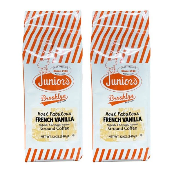 Junior's Most Fabulous French Vanilla, Medium Roast Ground Coffee, 2/12 Oz Bags 1 Junior's Most Fabulous French Vanilla, Medium Roast Ground Coffee, 2/12 Oz Bags