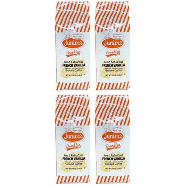 Junior's Most Fabulous French Vanilla, Medium Roast Ground Coffee, 4/12 Oz Bags 1 Junior's Most Fabulous French Vanilla, Medium Roast Ground Coffee, 4/12 Oz Bags