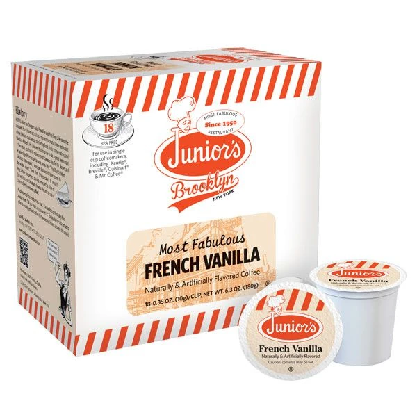 Junior's Most Fabulous French Vanilla, Medium Roast Single Single Serve 4/18 Count 1 Junior's Most Fabulous French Vanilla, Medium Roast Single Single Serve 4/18 Count