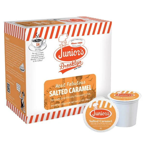 Junior's Most Fabulous Salted Caramel, Medium Roast Single Single Serve 18 Ct 1 Junior's Most Fabulous Salted Caramel, Medium Roast Single Single Serve 18 Ct