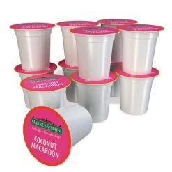 Market & Main Coconut Macaroon Single Serve Coffee Cups, 6 Boxes (72 Cups) -Coffee Series Store market main onecup coconut macaroon compatible with keurig k cup brewers 12 count1 1