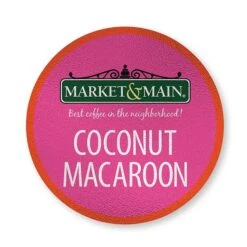 Market & Main Coconut Macaroon Single Serve Coffee Cups, 6 Boxes (72 Cups) -Coffee Series Store market main onecup coconut macaroon compatible with keurig k cup brewers 12 count2 1