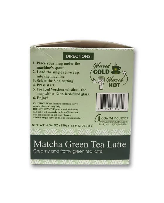 Matcha Green Tea Latte Single Serve K Cups 72 Cups Sweet Tea Latte 3 Matcha Green Tea Latte Single Serve K Cups 72 Cups Sweet Tea Latte - Image 3