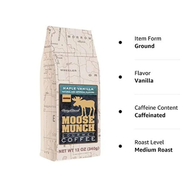 Harry & David Maple Vanilla Moose Munch Gourmet Coffee 4 Bags 3 Harry & David Maple Vanilla Moose Munch Gourmet Coffee 4 Bags - Image 3