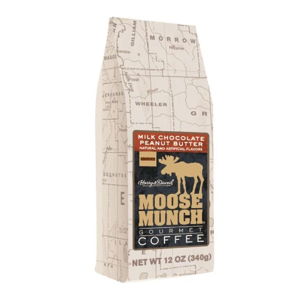 Harry & David Moose Munch Milk Chocolate Peanut Butter Ground Gourmet Coffee 3 Bags 2 Harry & David Moose Munch Milk Chocolate Peanut Butter Ground Gourmet Coffee 3 Bags - Image 2