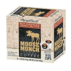 Moose Munch Northwest Blend, Chocolate Caramel, Chocolate Peanut Butter, Maple Walnut 4/18 Ct Boxes 7 Moose Munch Northwest Blend, Chocolate Caramel, Chocolate Peanut Butter, Maple Walnut 4/18 Ct Boxes -Coffee Series Store peanutbutter2 3
