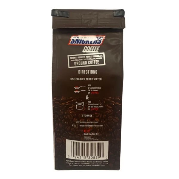 Snickers Caramel, Peanuts, Nougat And Chocolate, Naturally And Artificially Flavored Ground Coffee, 4/10 Oz Bags 4 Snickers Caramel, Peanuts, Nougat And Chocolate, Naturally And Artificially Flavored Ground Coffee, 4/10 Oz Bags - Image 4
