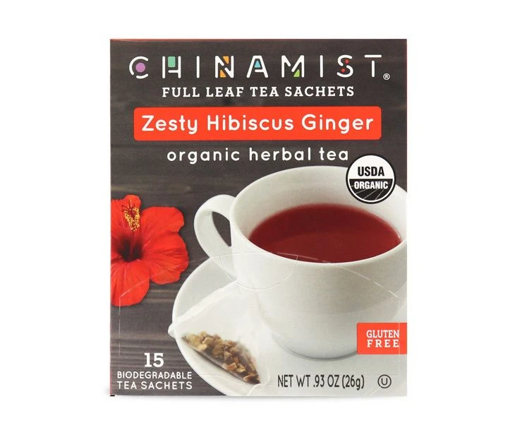 China Mist - Zesty Hibiscus Ginger Organic Black Full Leaf Tea Sachet, 2 Boxes 15 Count Each - Biodegradable And Individually Wrapped 4 China Mist - Zesty Hibiscus Ginger Organic Black Full Leaf Tea Sachet, 2 Boxes 15 Count Each - Biodegradable And Individually Wrapped - Image 4
