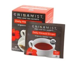 China Mist - Zesty Hibiscus Ginger Organic Black Full Leaf Tea Sachet, 6 Boxes 15 Count Each -Coffee Series Store zestyhibiscusginger teasachets box 730x616 1 1 1